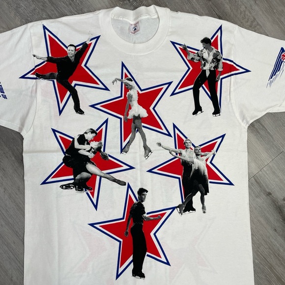 Vintage 1996 Tour of World Figure Skating Champions AOP Graphic Tee XL - Picture 6 of 6